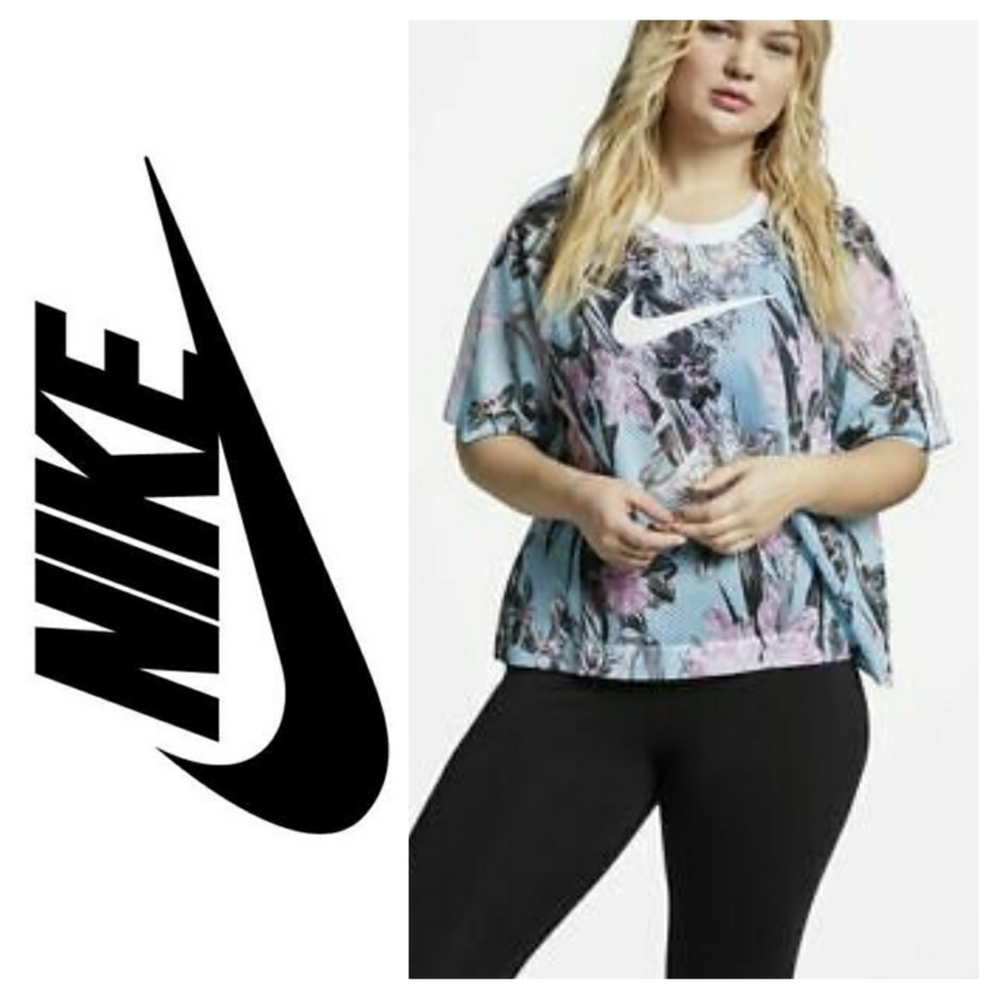Nike Perforated Floral Top Womens